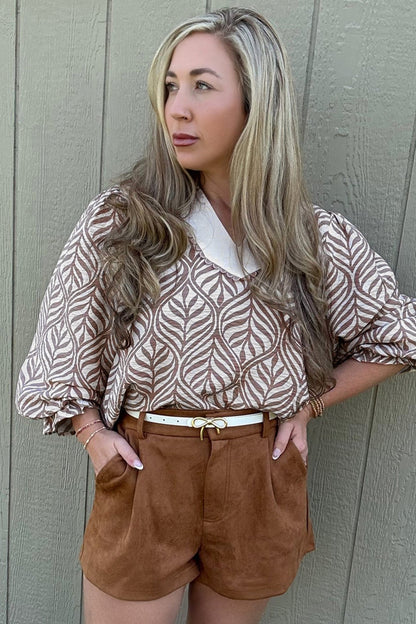 Phoebe Collar Puff Sleeve Top - Hello Beautiful BoutiqueBlouses & ShirtsThreaded Pear