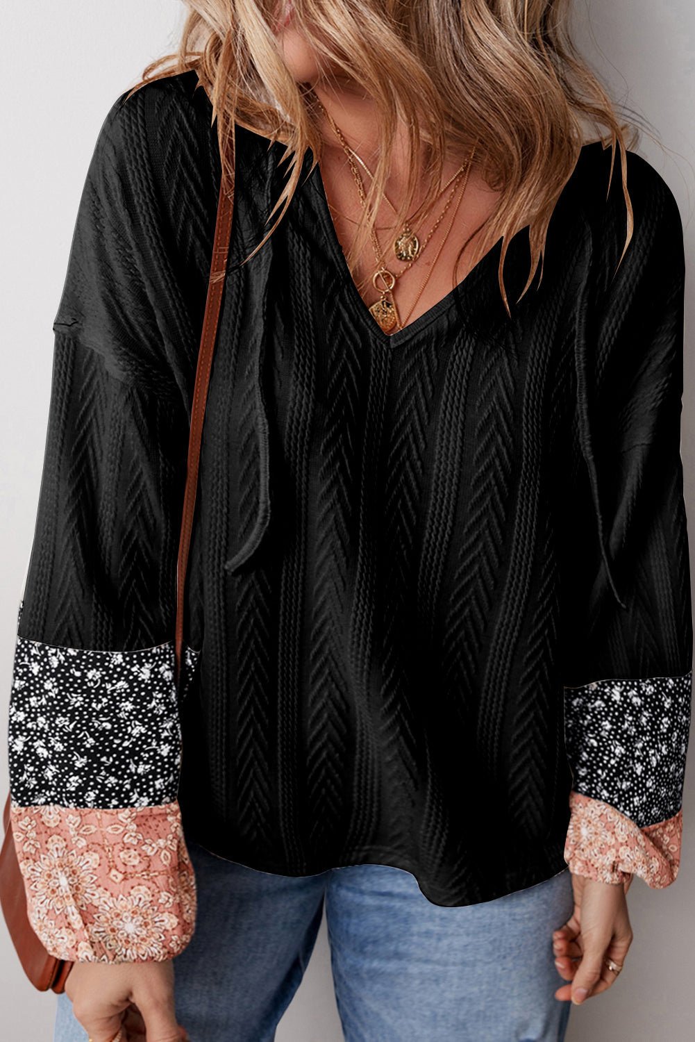 Poppy Textured Knit Drawstring Blouse - Hello Beautiful BoutiqueBlouses & ShirtsThreaded Pear