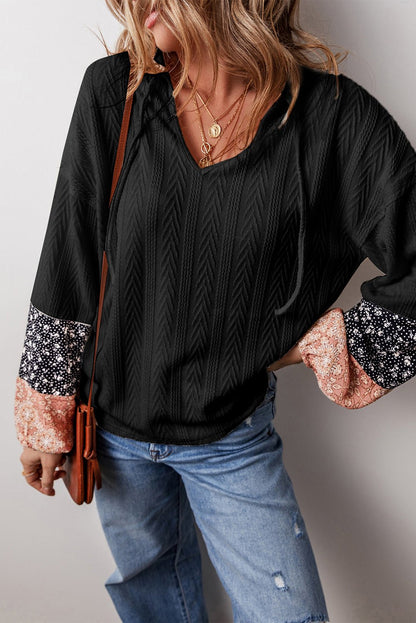 Poppy Textured Knit Drawstring Blouse - Hello Beautiful BoutiqueBlouses & ShirtsThreaded Pear