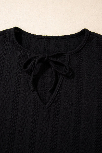 Poppy Textured Knit Drawstring Blouse - Hello Beautiful BoutiqueBlouses & ShirtsThreaded Pear