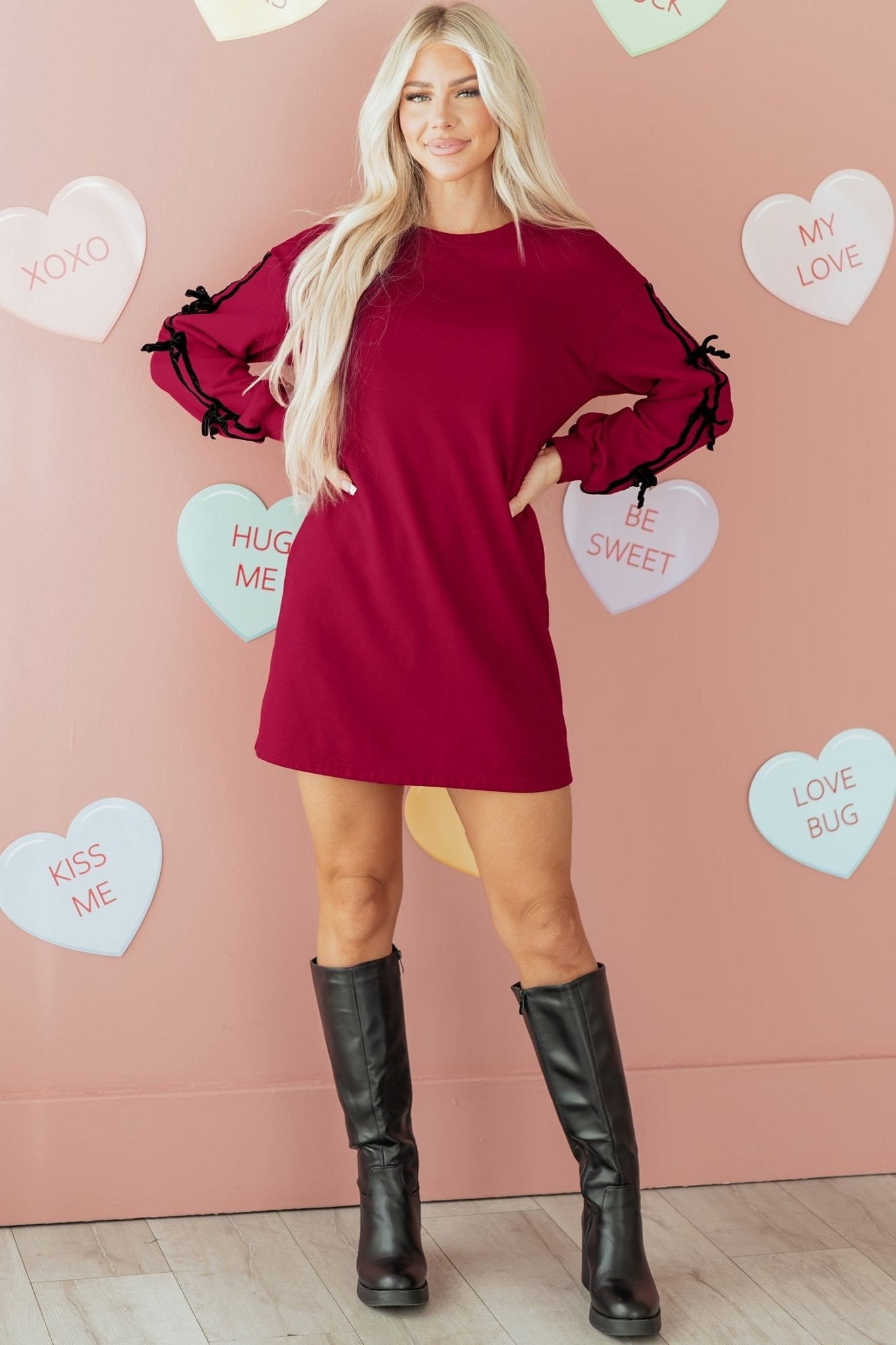 Priscilla Drop Shoulder Sweatshirt Dress - Hello Beautiful BoutiqueMini DressesThreaded Pear
