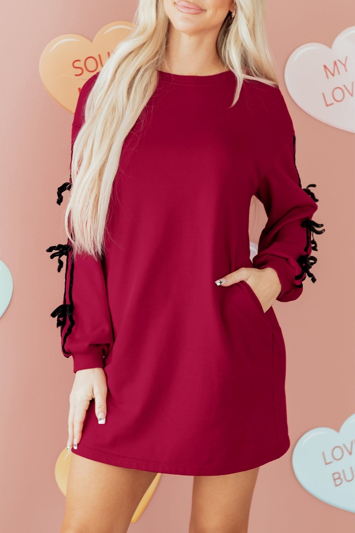 Priscilla Drop Shoulder Sweatshirt Dress - Hello Beautiful BoutiqueMini DressesThreaded Pear
