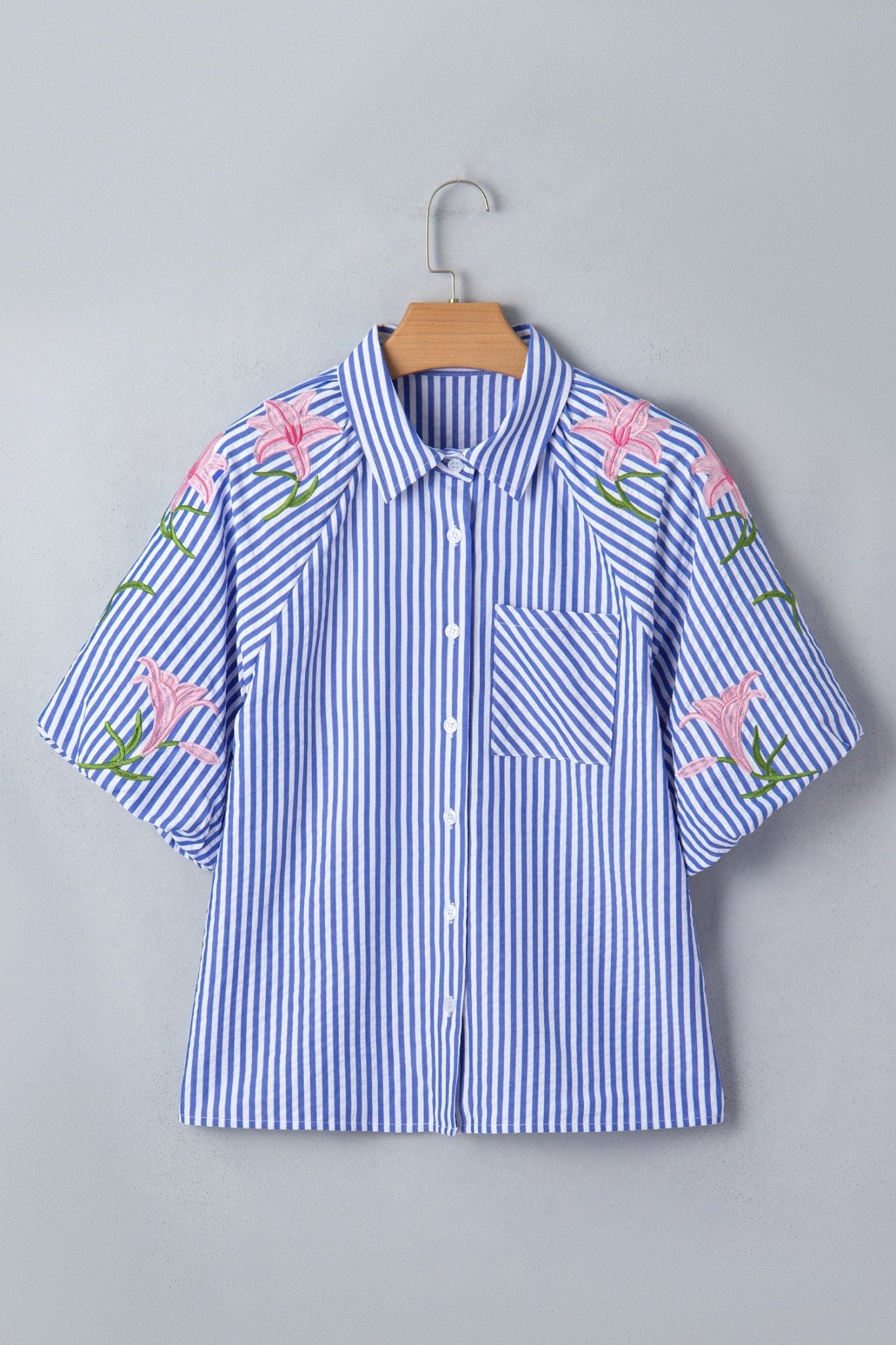 Promise Puff Sleeve Down Shirt - Hello Beautiful BoutiqueBlouses & ShirtsThreaded Pear