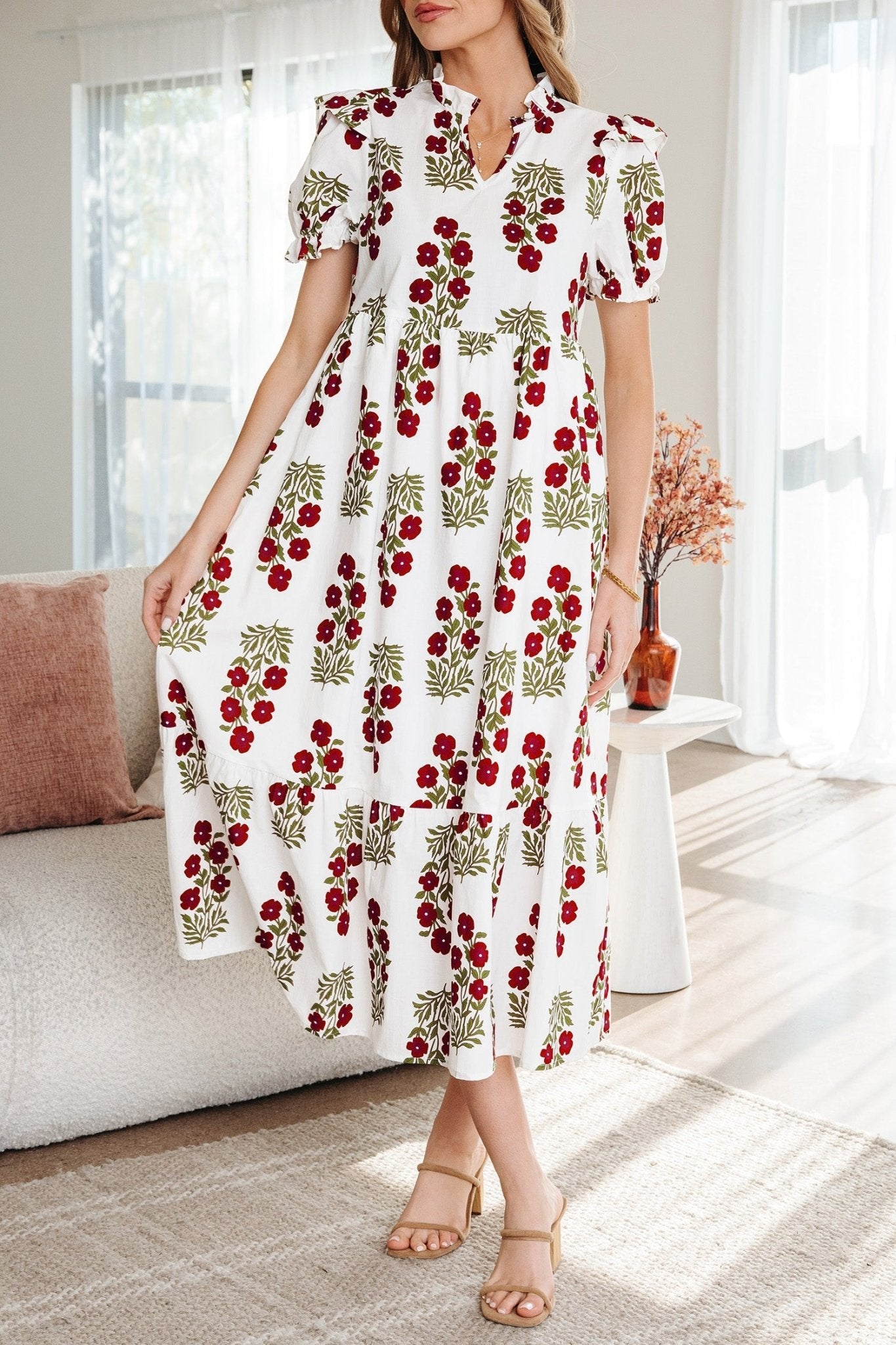 Promise Sleeve Tiered Maxi Dress - Hello Beautiful BoutiqueMaxi DressesThreaded Pear