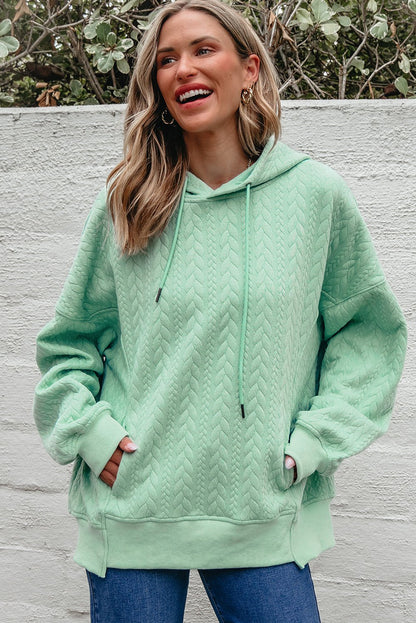 Promise Textured Baggy Solid Hoodie - Hello Beautiful BoutiqueSweatshirts & HoodiesThreaded Pear