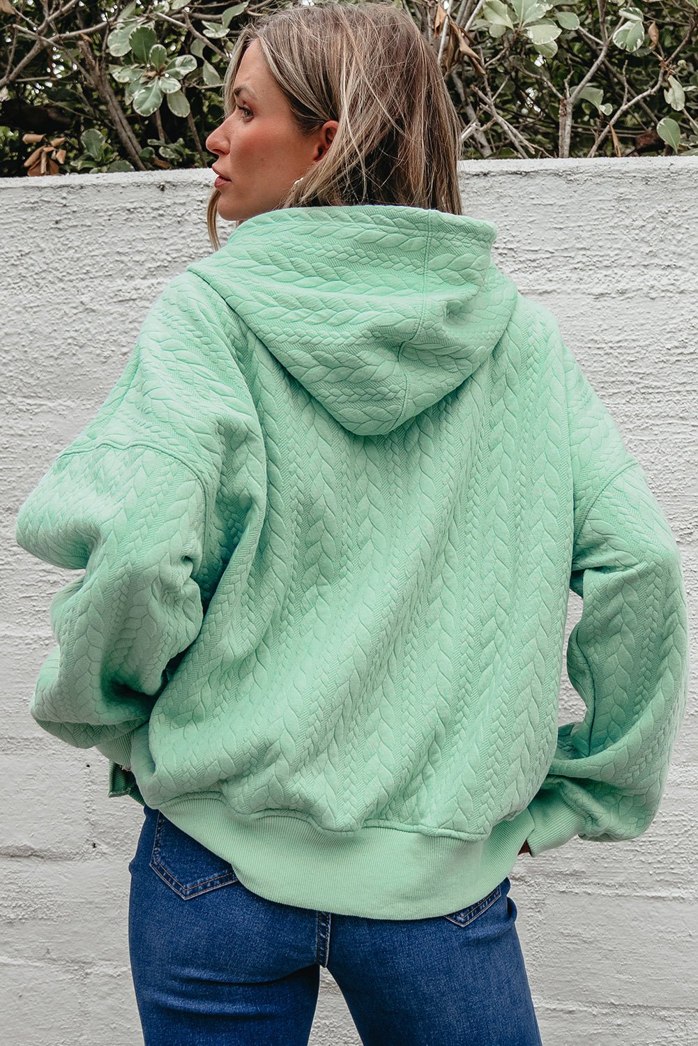 Promise Textured Baggy Solid Hoodie - Hello Beautiful BoutiqueSweatshirts & HoodiesThreaded Pear