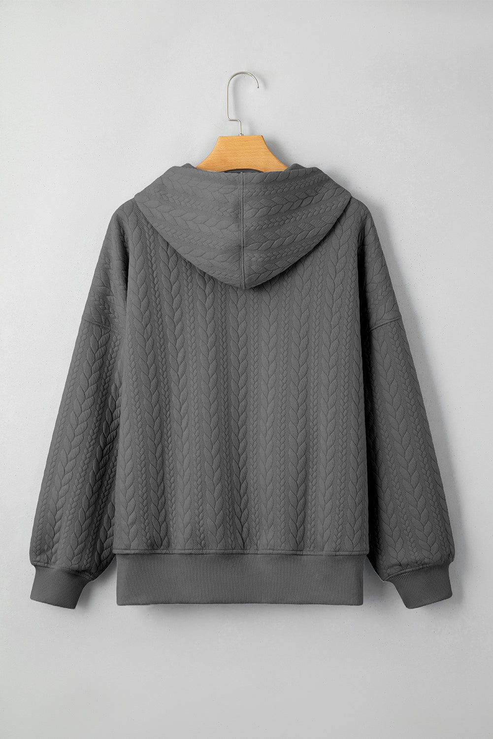 Promise Textured Baggy Solid Hoodie - Hello Beautiful BoutiqueSweatshirts & HoodiesThreaded Pear