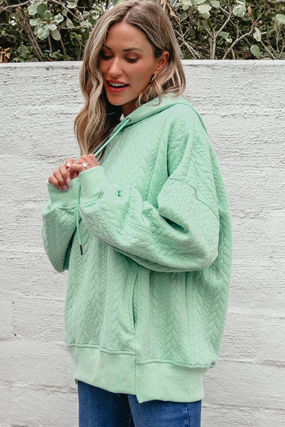 Promise Textured Baggy Solid Hoodie - Hello Beautiful BoutiqueSweatshirts & HoodiesThreaded Pear