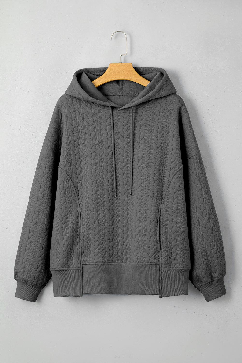 Promise Textured Baggy Solid Hoodie - Hello Beautiful BoutiqueSweatshirts & HoodiesThreaded Pear