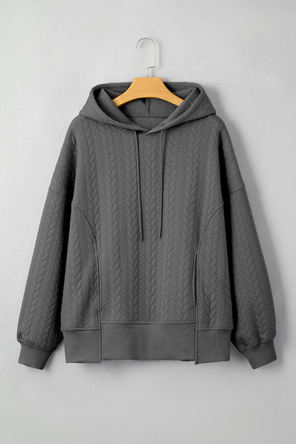 Promise Textured Baggy Solid Hoodie - Hello Beautiful BoutiqueSweatshirts & HoodiesThreaded Pear