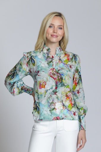 Puff Sleeve Blouse with Ruched Detail - Hello Beautiful BoutiqueTopAPNY