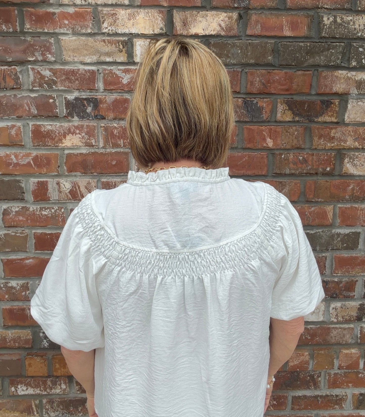 Puff Sleeve Button Down Blouse TE1860 - Hello Beautiful BoutiqueTopGigio