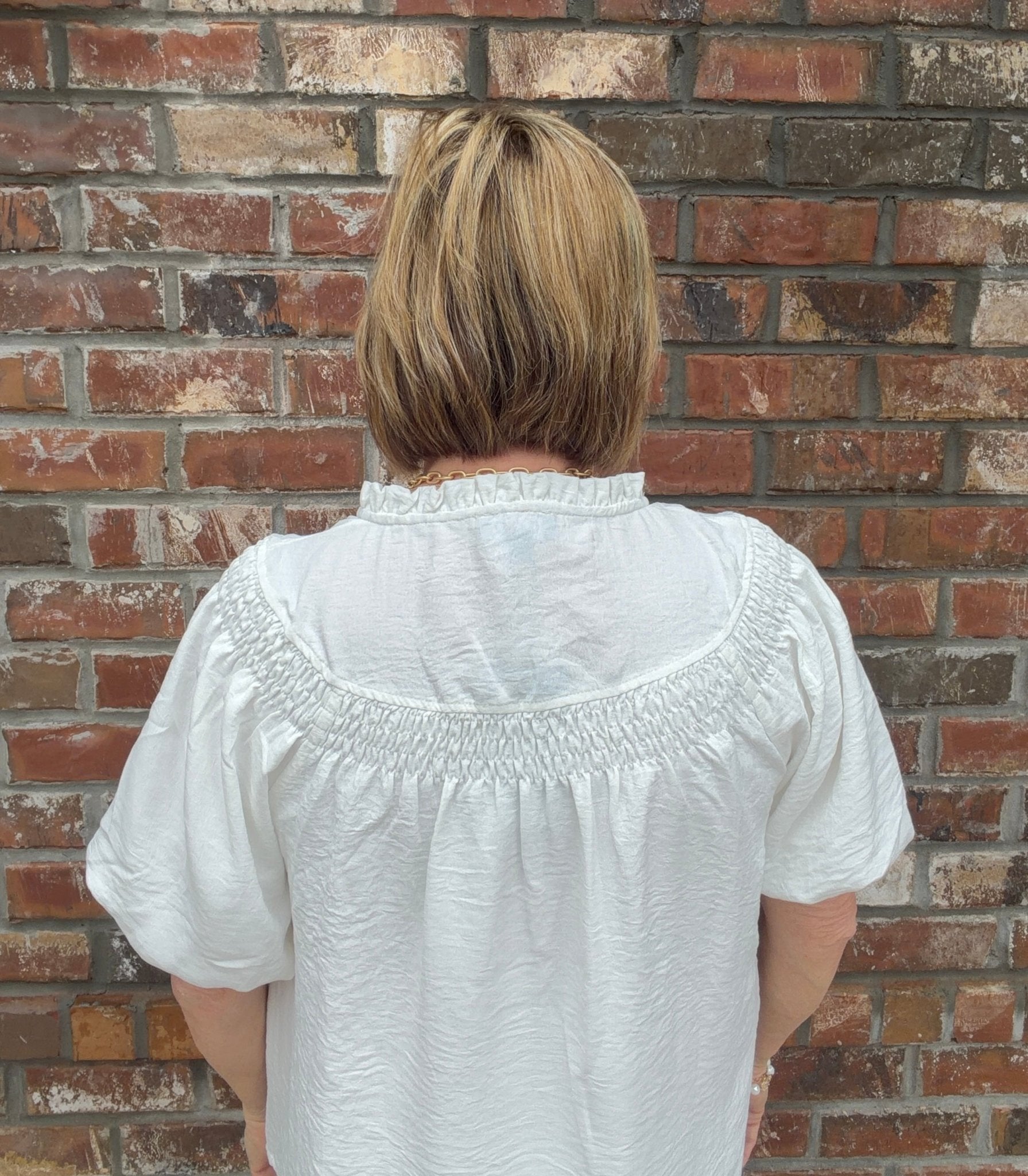 Puff Sleeve Button Down Blouse TE1860 - Hello Beautiful BoutiqueTopGigio