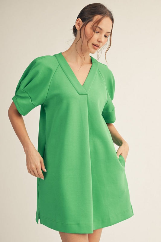 Puff Sleeve Shift Dress H50647 - Hello Beautiful BoutiqueDressJodifl