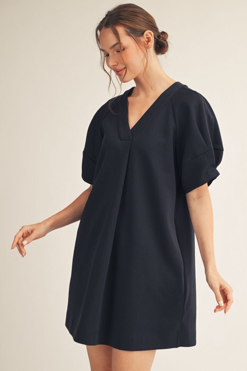 Puff Sleeve Shift Dress H50647 - Hello Beautiful BoutiqueDressJodifl