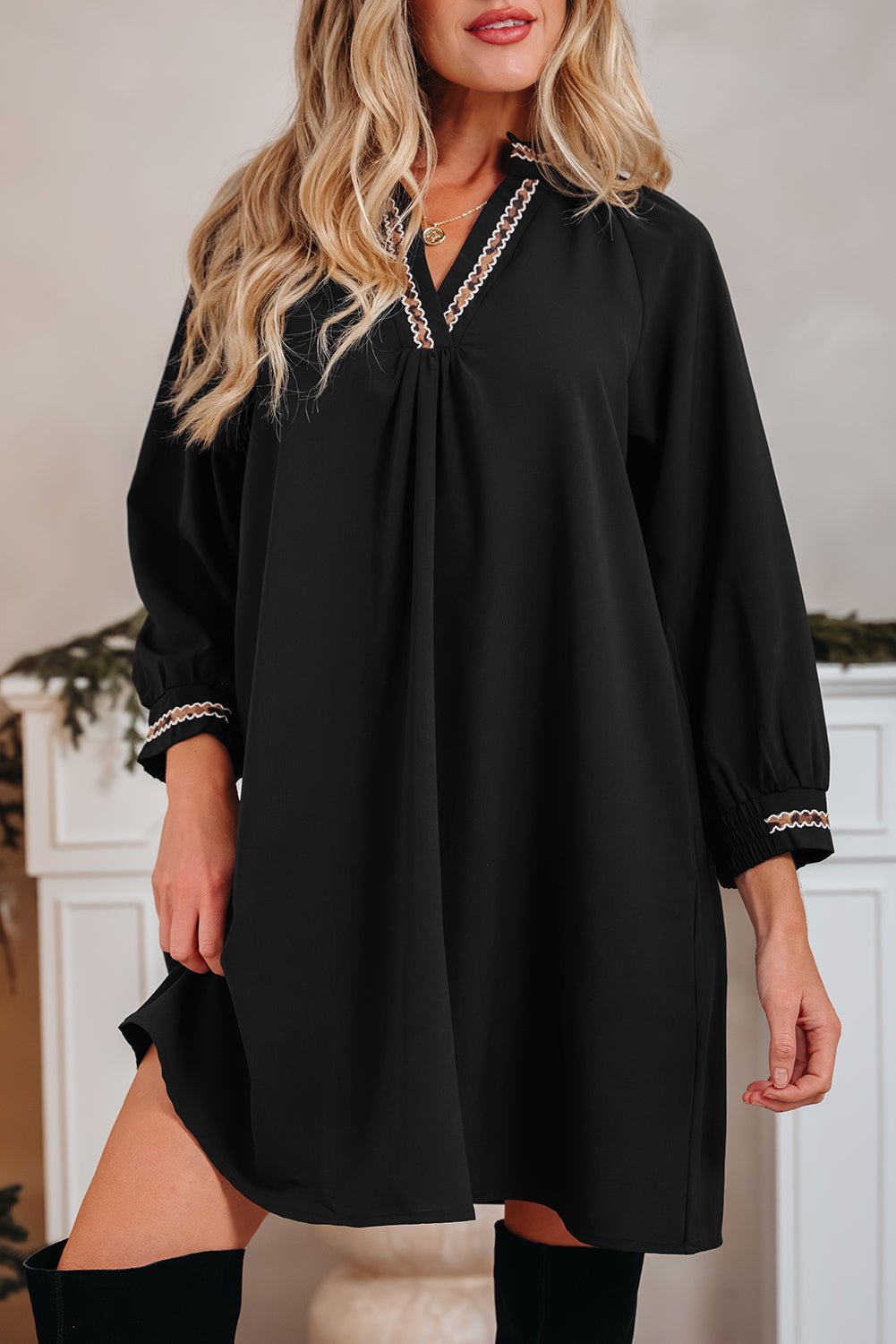 Quincy Sleeve Shift Mini Dress - Hello Beautiful BoutiqueMini DressesThreaded Pear