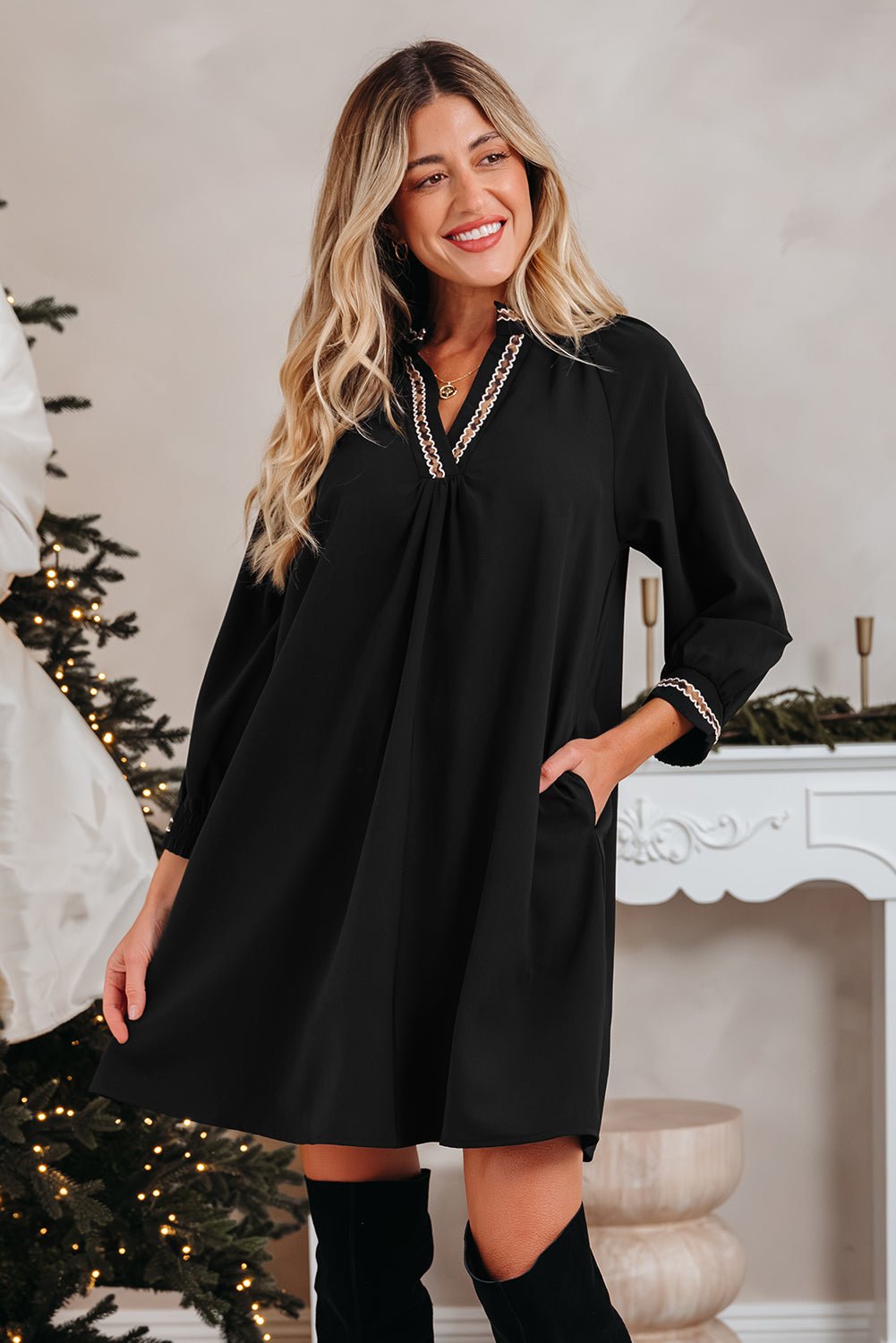 Quincy Sleeve Shift Mini Dress - Hello Beautiful BoutiqueMini DressesThreaded Pear