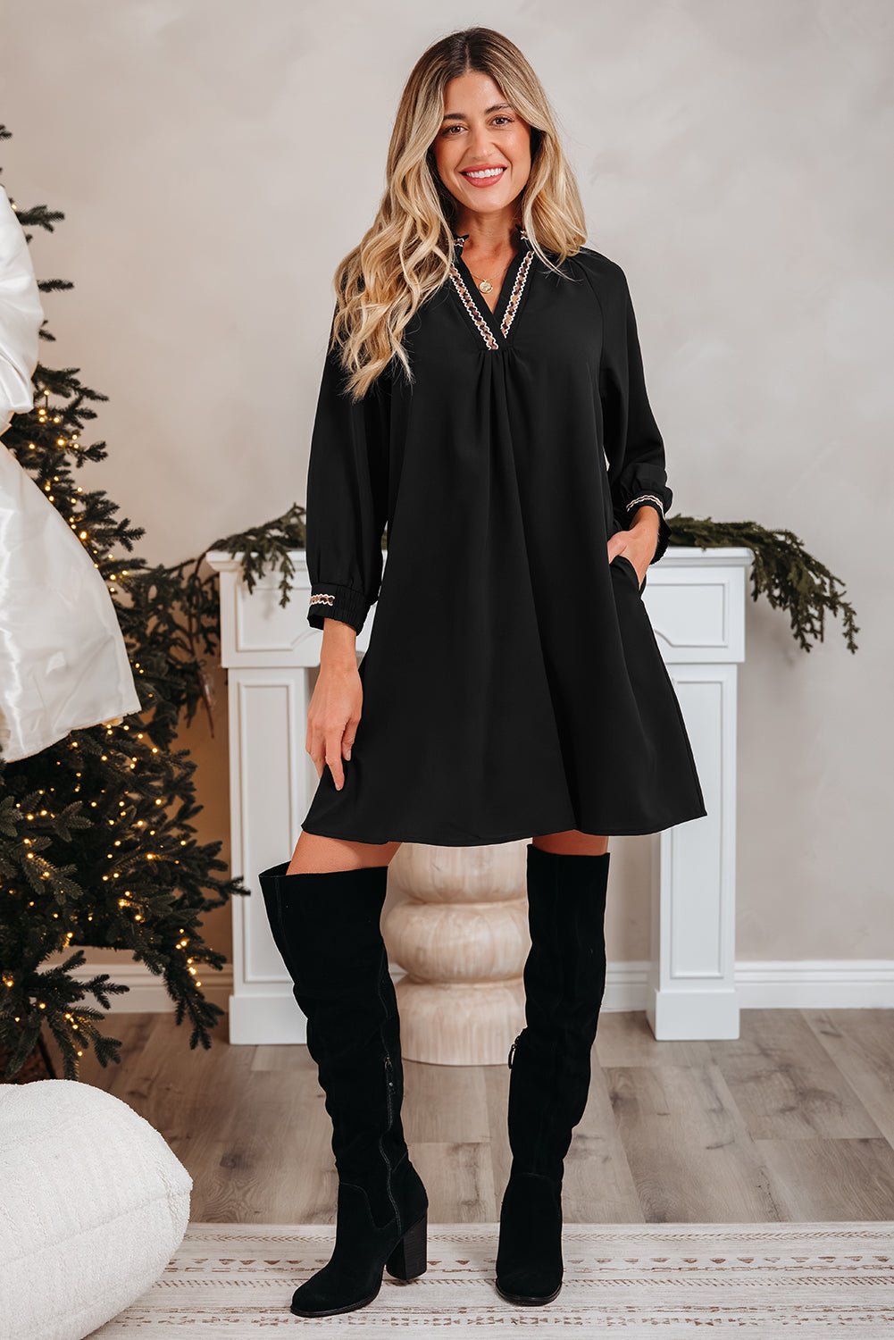 Quincy Sleeve Shift Mini Dress - Hello Beautiful BoutiqueMini DressesThreaded Pear
