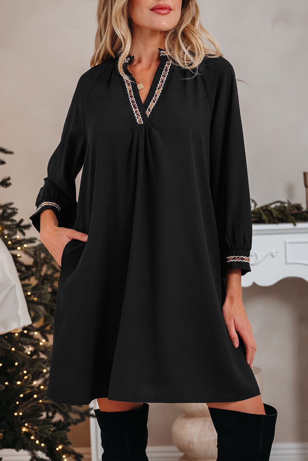 Quincy Sleeve Shift Mini Dress - Hello Beautiful BoutiqueMini DressesThreaded Pear