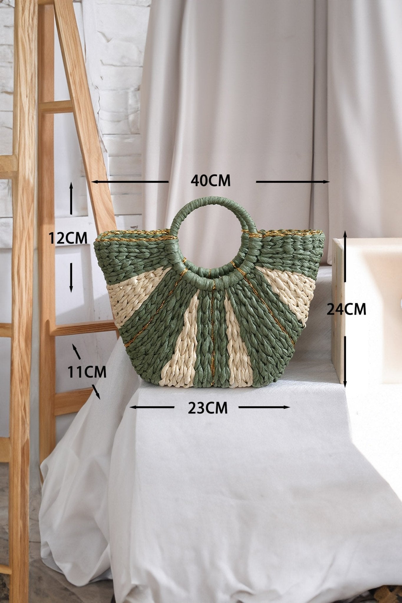 Rachel Handwoven Straw tote Bag - Hello Beautiful BoutiqueHandbagsThreaded Pear