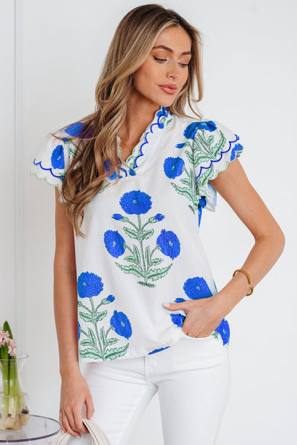 Raegan Detail Short Sleeve Blouse - Hello Beautiful BoutiqueBlouses & ShirtsThreaded Pear
