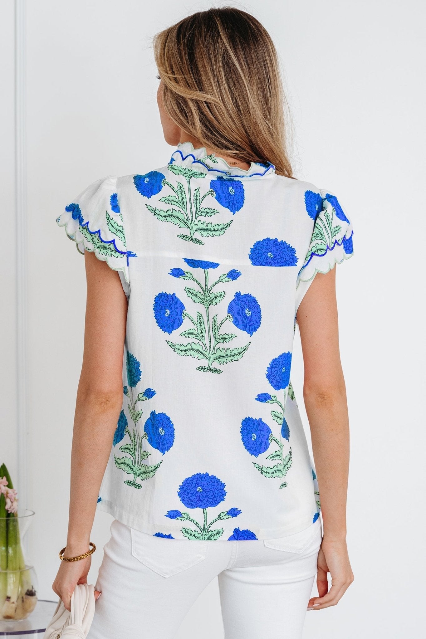 Raegan Detail Short Sleeve Blouse - Hello Beautiful BoutiqueBlouses & ShirtsThreaded Pear