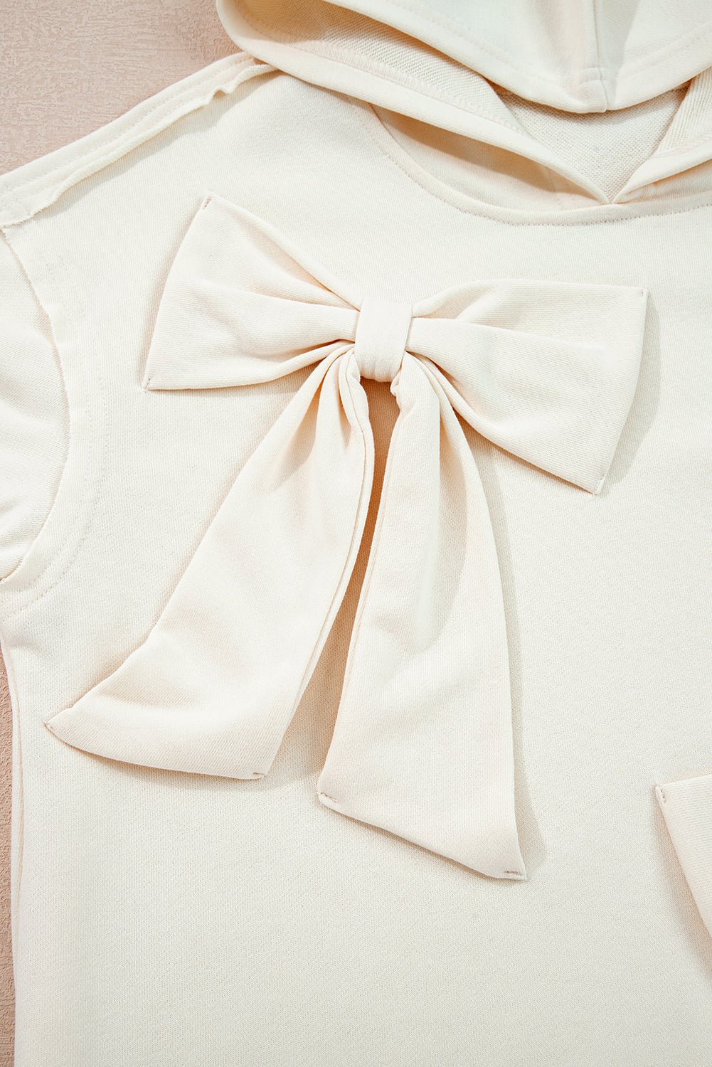 Raegwen Bow Detail Loose Hoodie - Hello Beautiful BoutiqueSweatshirts & HoodiesThreaded Pear