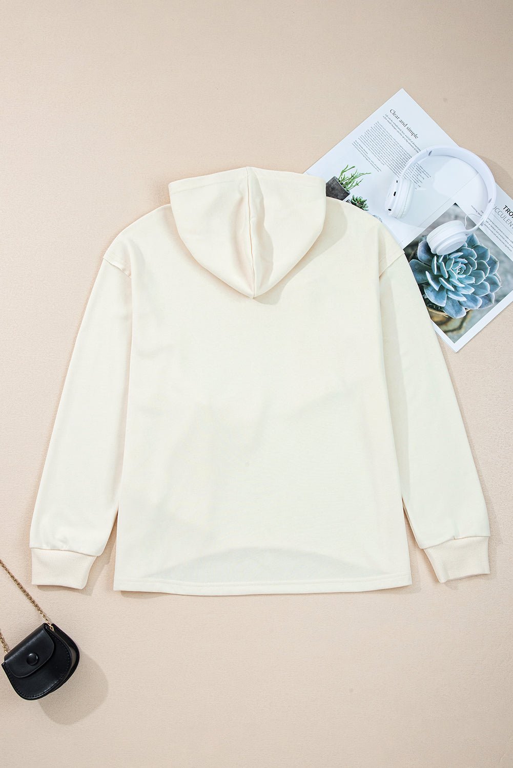 Raegwen Bow Detail Loose Hoodie - Hello Beautiful BoutiqueSweatshirts & HoodiesThreaded Pear
