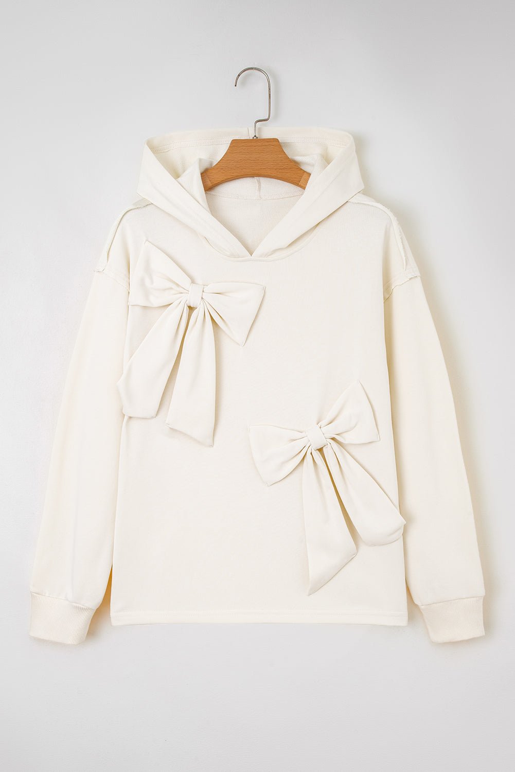 Raegwen Bow Detail Loose Hoodie - Hello Beautiful BoutiqueSweatshirts & HoodiesThreaded Pear