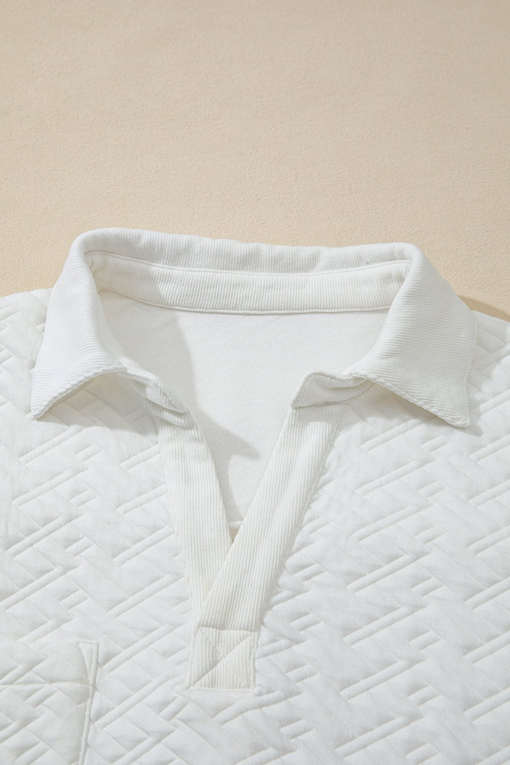 Raina Textured Collared Pullover - Hello Beautiful BoutiqueSweatshirts & HoodiesThreaded Pear