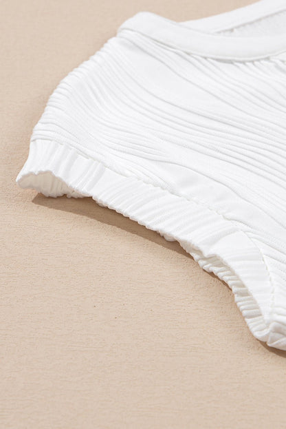 Raina Wavy Textured Tee - Hello Beautiful BoutiqueTops & TeesThreaded Pear