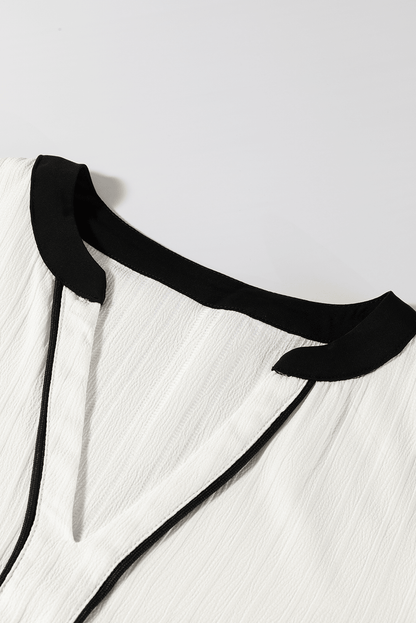 Ramila Textured Colorblock Elegant Blouse - Hello Beautiful BoutiqueBlouses & ShirtsThreaded Pear