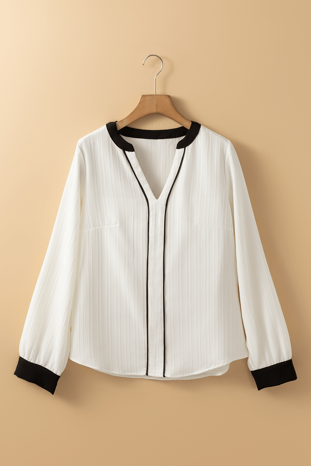 Ramila Textured Colorblock Elegant Blouse - Hello Beautiful BoutiqueBlouses & ShirtsThreaded Pear