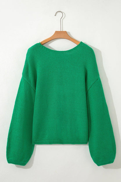 Raven Backless Bubble Sleeve Sweater - Hello Beautiful BoutiqueSweatersThreaded Pear