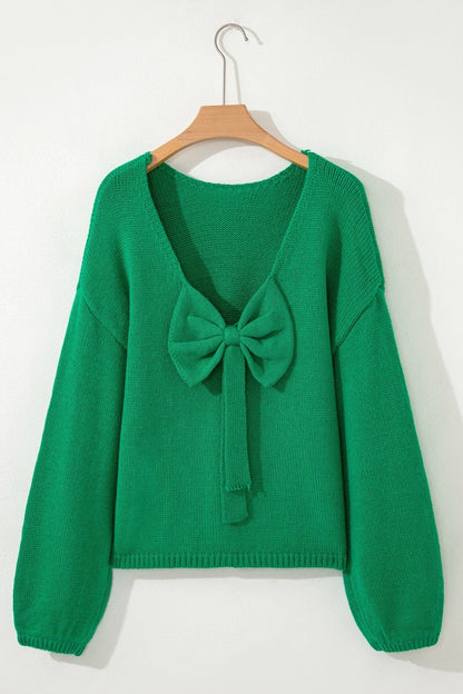 Raven Backless Bubble Sleeve Sweater - Hello Beautiful BoutiqueSweatersThreaded Pear