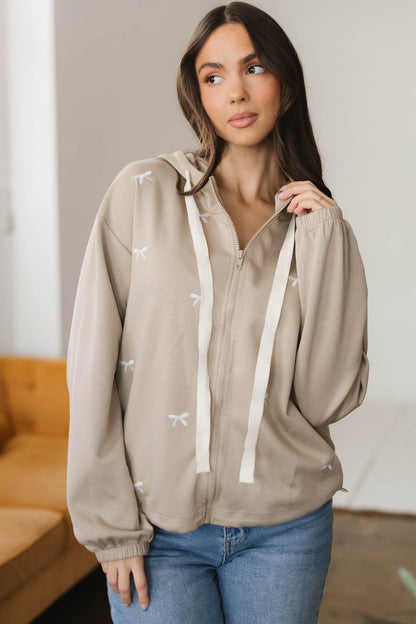 Rayna Embroidered Zip Up Jacket - Hello Beautiful BoutiqueJacketsThreaded Pear