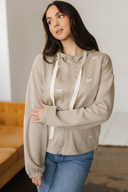 Rayna Embroidered Zip Up Jacket - Hello Beautiful BoutiqueJacketsThreaded Pear