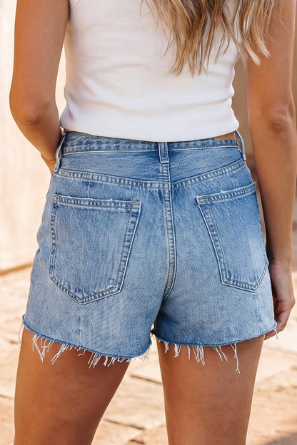 Rayne Wash Raw Hem Shorts - Hello Beautiful BoutiqueDenim ShortsThreaded Pear