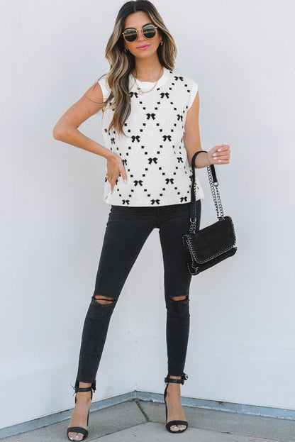 Reagan Pattern Side Cropped Sweater - Hello Beautiful BoutiqueSweater VestsThreaded Pear