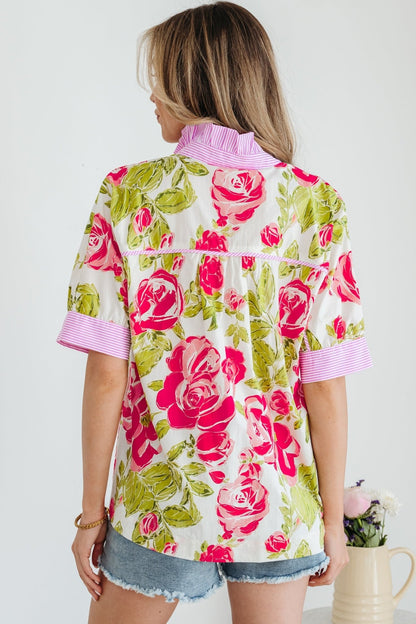 Rebekah Collar Short Sleeve Shirt - Hello Beautiful BoutiqueBlouses & ShirtsThreaded Pear
