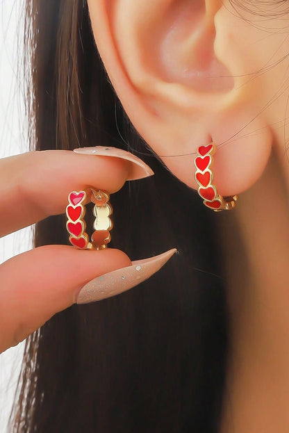 Red Heart Shape Small Hook Earrings - Hello Beautiful BoutiqueAccessories/JewelryThreaded Pear