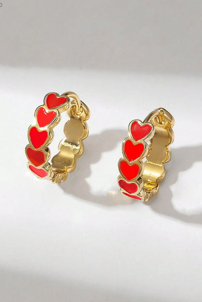 Red Heart Shape Small Hook Earrings - Hello Beautiful BoutiqueAccessories/JewelryThreaded Pear