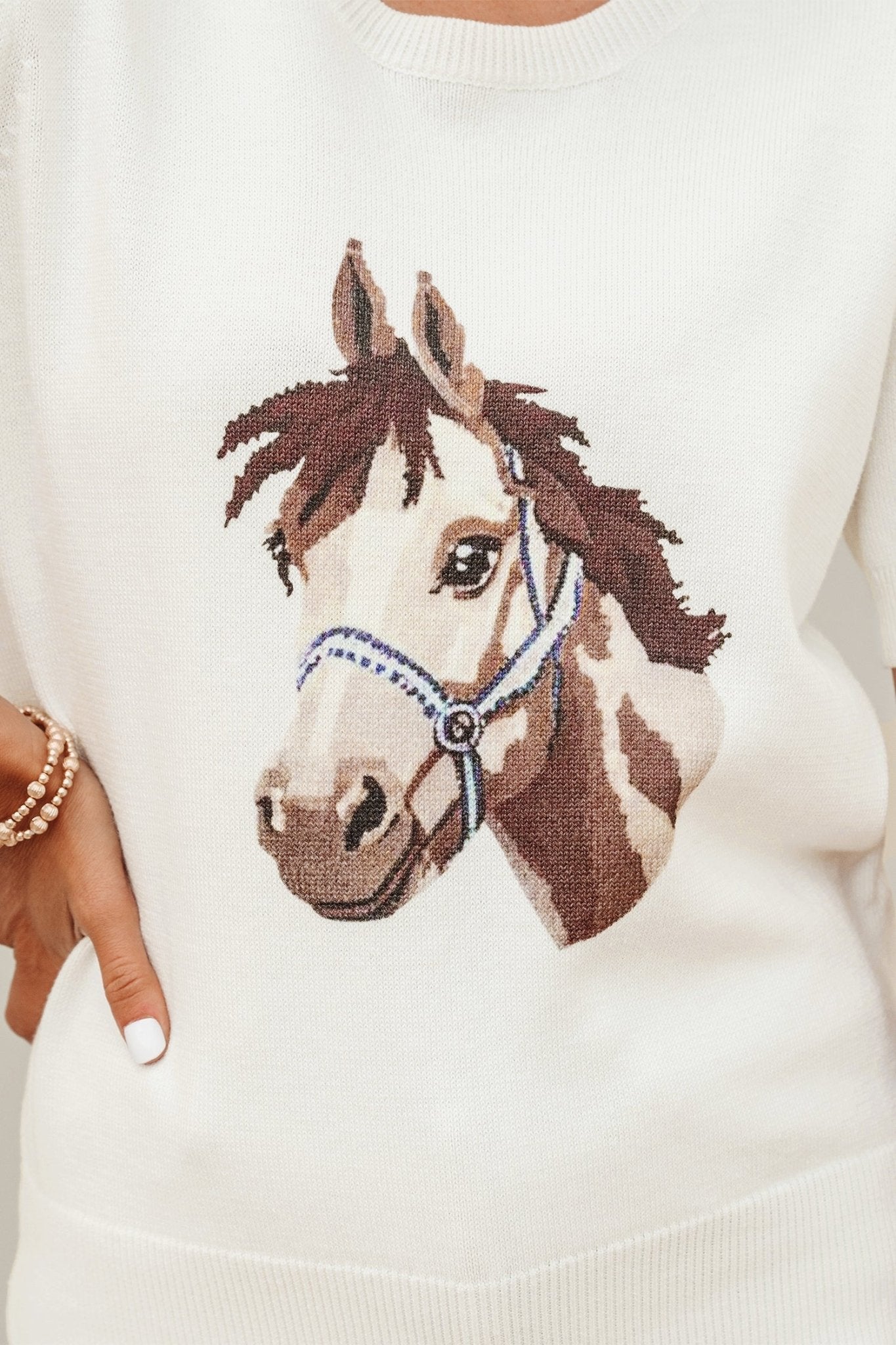 Regina Printed Short Sleeve Sweater - Hello Beautiful BoutiqueShort Sleeve SweatersThreaded Pear
