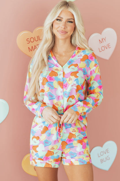 Remi Heart Collared Tunic Shirt - Hello Beautiful BoutiqueLoungewearThreaded Pear