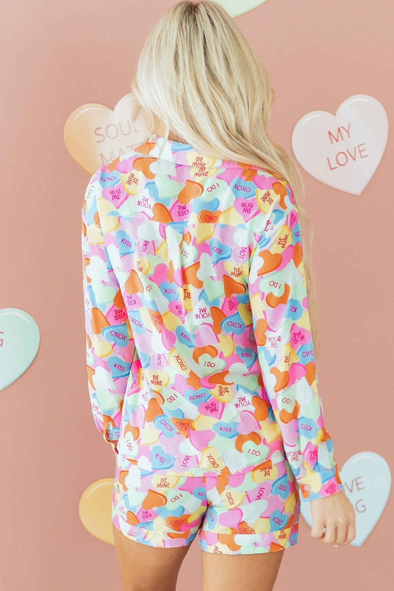 Remi Heart Collared Tunic Shirt - Hello Beautiful BoutiqueLoungewearThreaded Pear