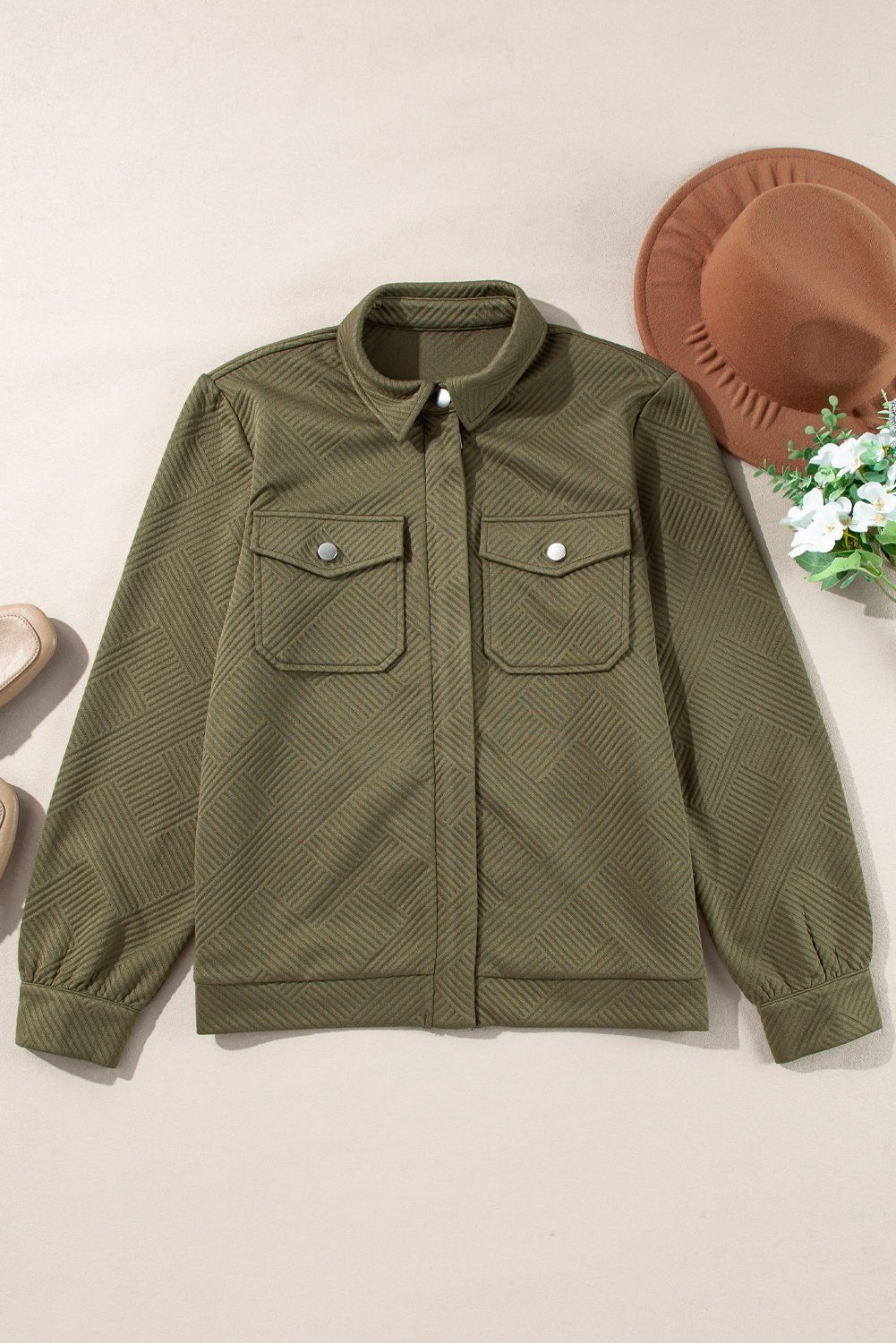 Remi Zip Up Flap Shirt - Hello Beautiful BoutiqueJacketsThreaded Pear