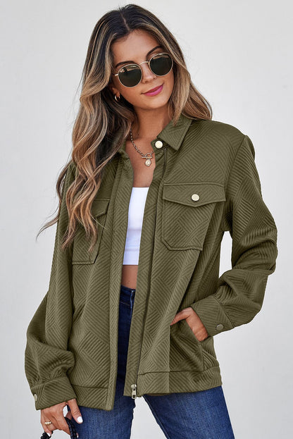 Remi Zip Up Flap Shirt - Hello Beautiful BoutiqueJacketsThreaded Pear