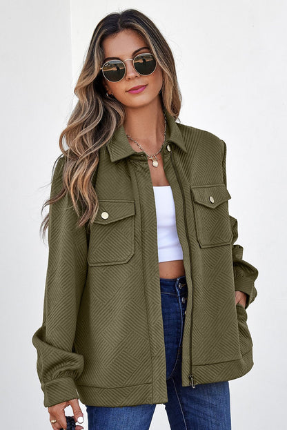 Remi Zip Up Flap Shirt - Hello Beautiful BoutiqueJacketsThreaded Pear