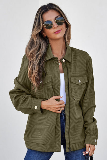 Remi Zip Up Flap Shirt - Hello Beautiful BoutiqueJacketsThreaded Pear