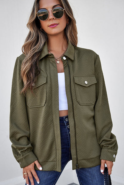 Remi Zip Up Flap Shirt - Hello Beautiful BoutiqueJacketsThreaded Pear
